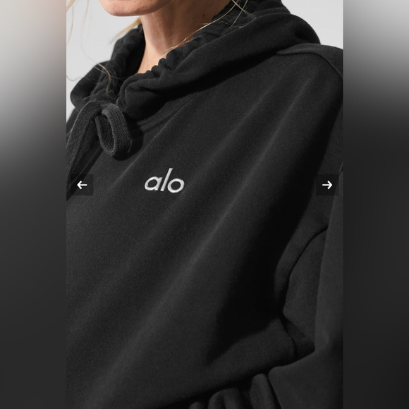 Alo Yoga NWOT Accolade Hoodie Black Size M oversized Unisex - Picture 2 of 10